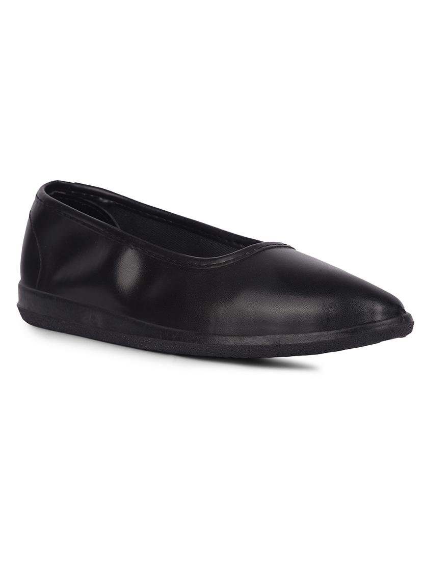 women black solid slip on ballerina