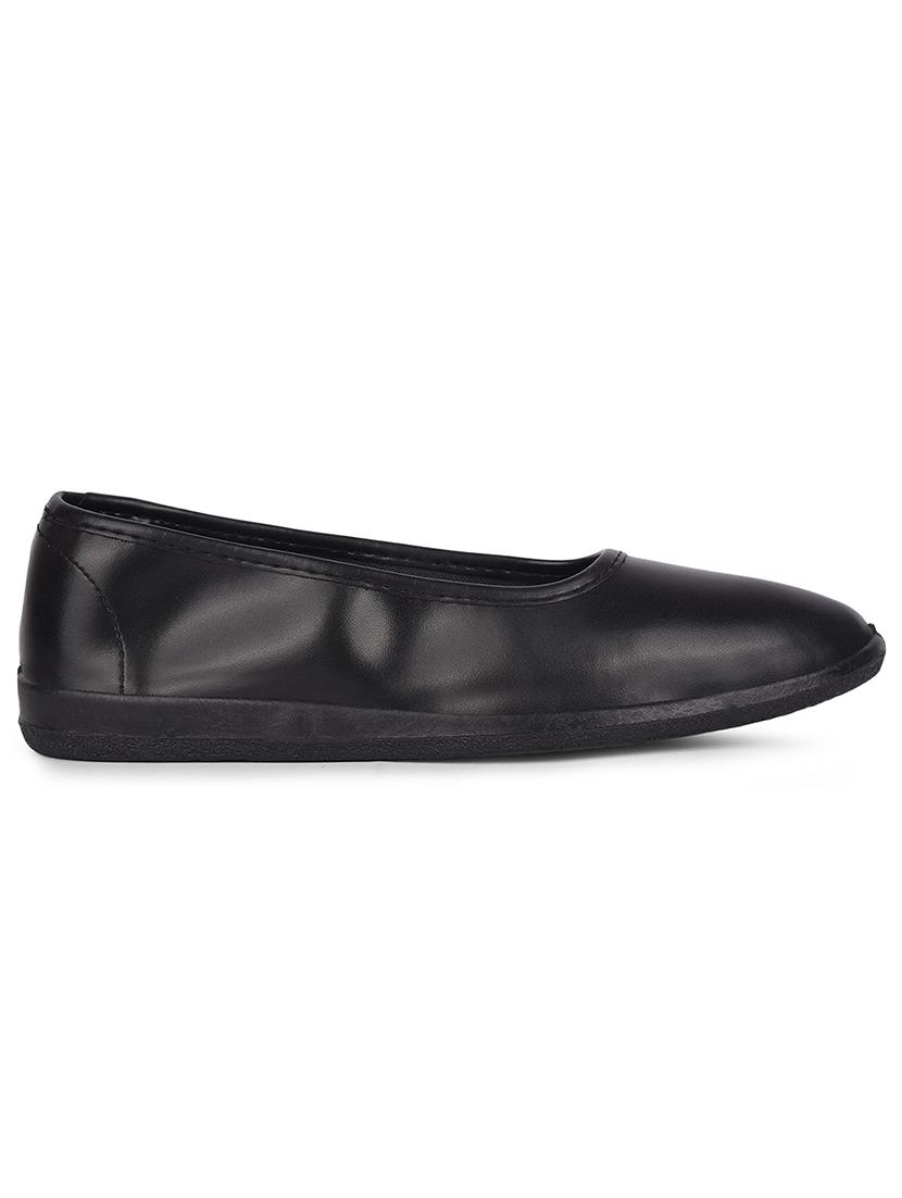 women black solid slip on ballerina - 22030139 - Standard Image - 3
