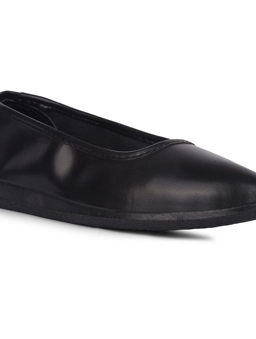 women black solid slip on ballerina - 22030139 - Standard Image - 5