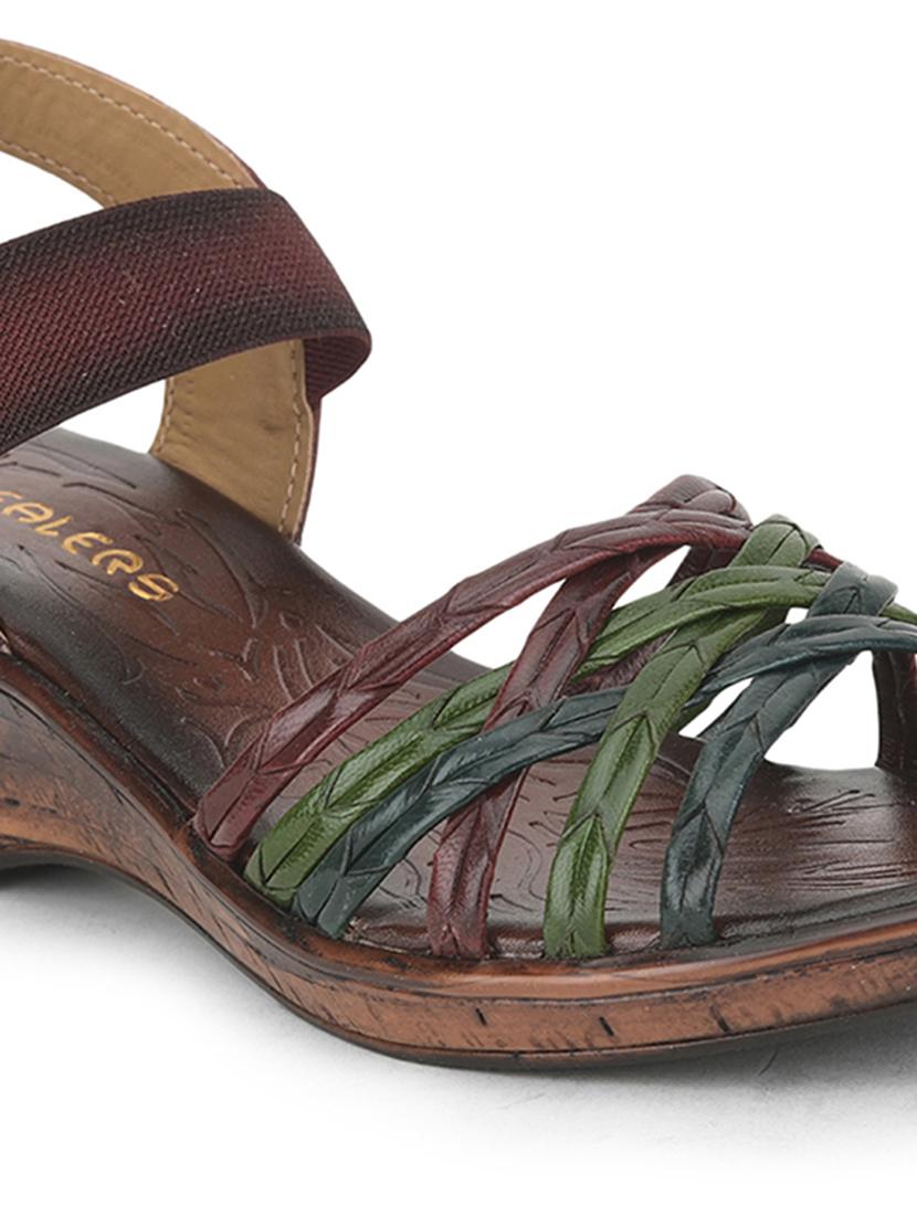 women solid back strap wedges - 22030145 - Standard Image - 5