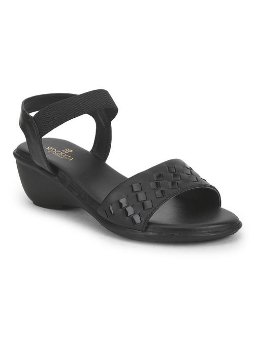 women black solid back strap sandals - 22030159 - Standard Image - 0