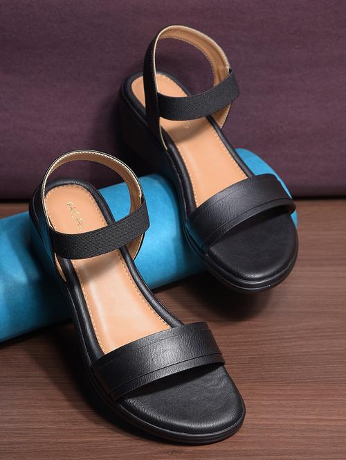 women solid back strap wedges - 22030164 - Standard Image - 0
