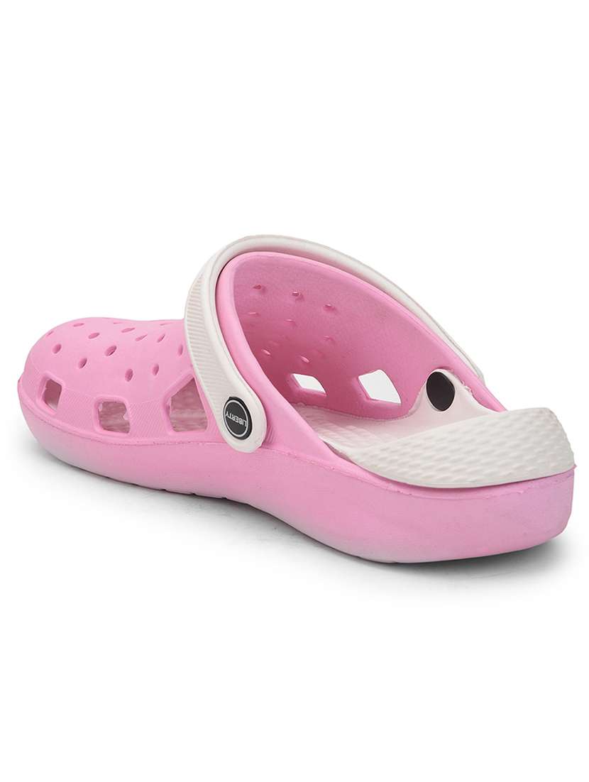 women pink solid slip on clogs - 22030181 -  Standard Image - 3