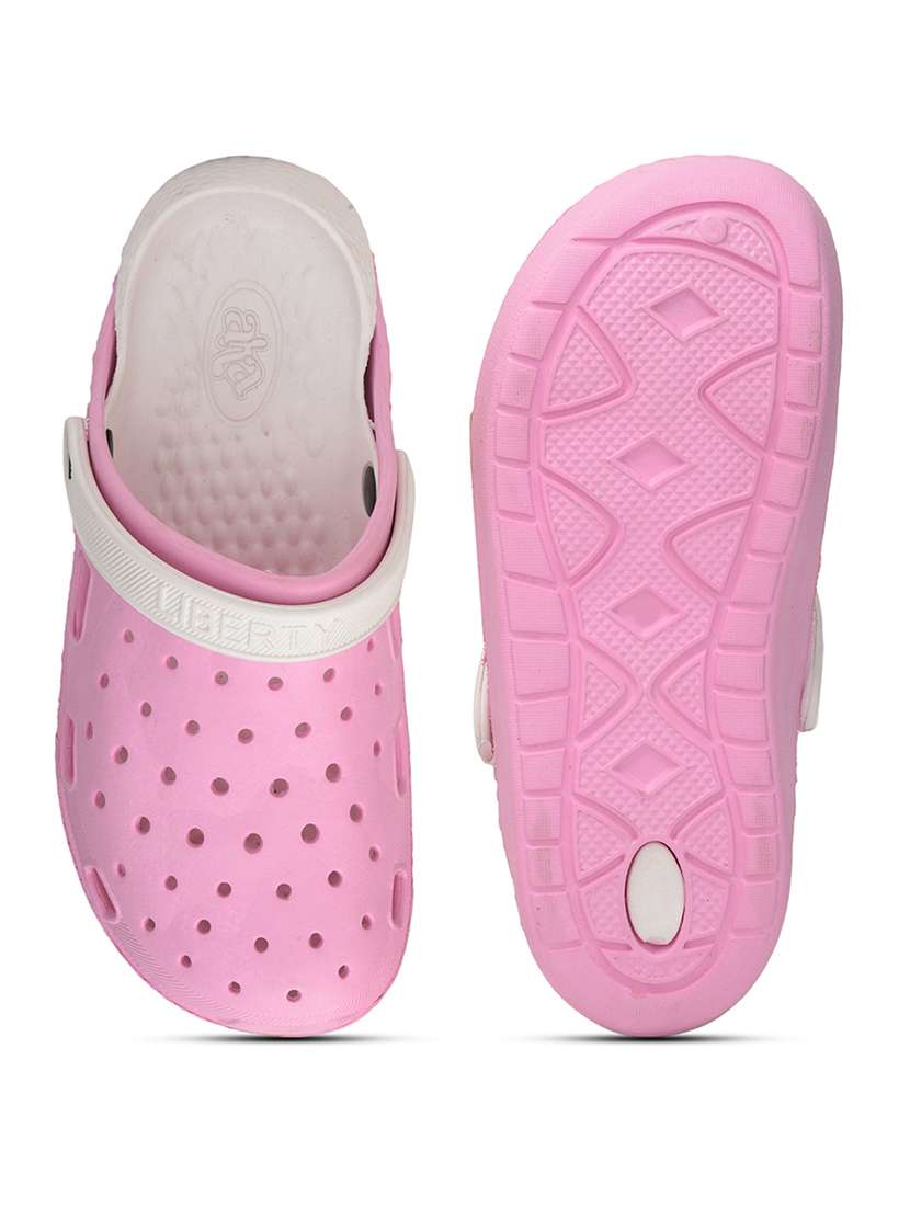 women pink solid slip on clogs - 22030181 -  Standard Image - 5