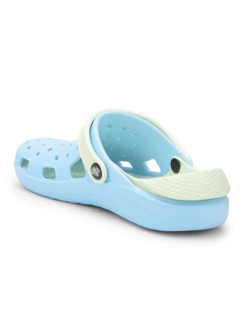 women light blue solid slip on clogs - 22030182 -  Standard Image - 3