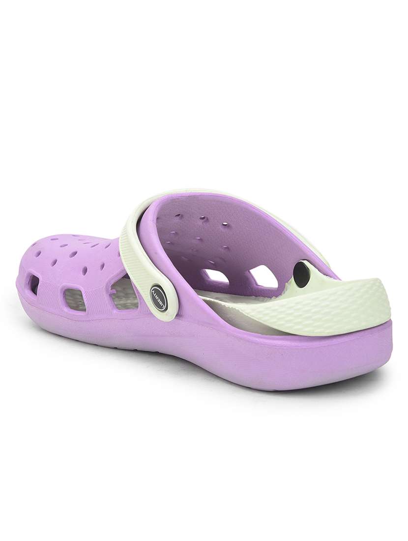 women solid purple slip on clogs - 22030183 -  Standard Image - 3