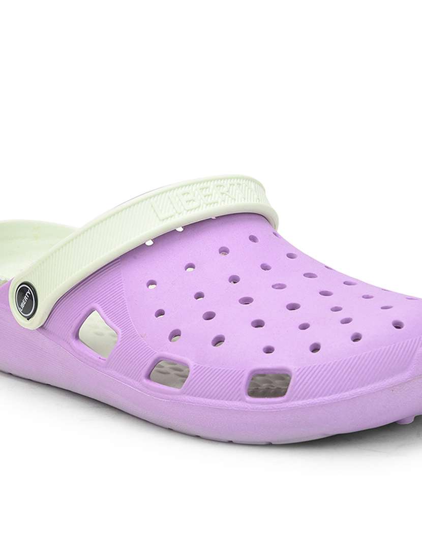 women solid purple slip on clogs - 22030183 -  Standard Image - 5