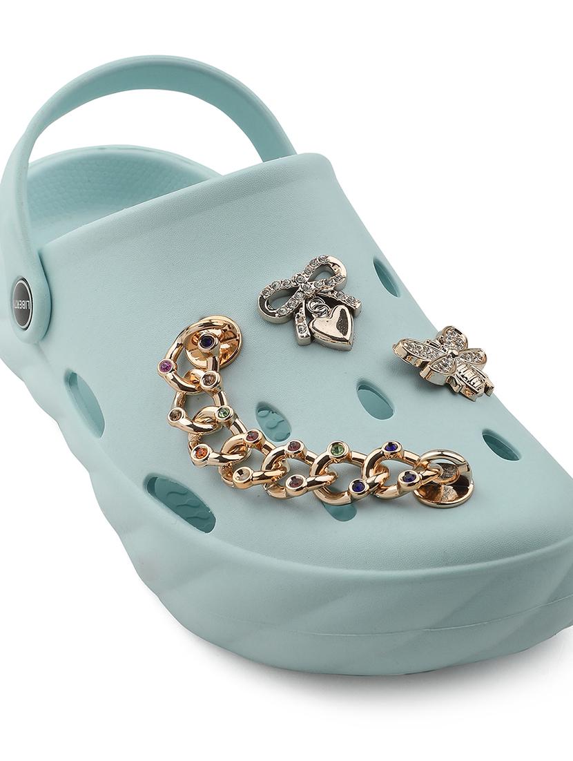 women casual light blue embellished clogs - 22030188 - Standard Image - 5