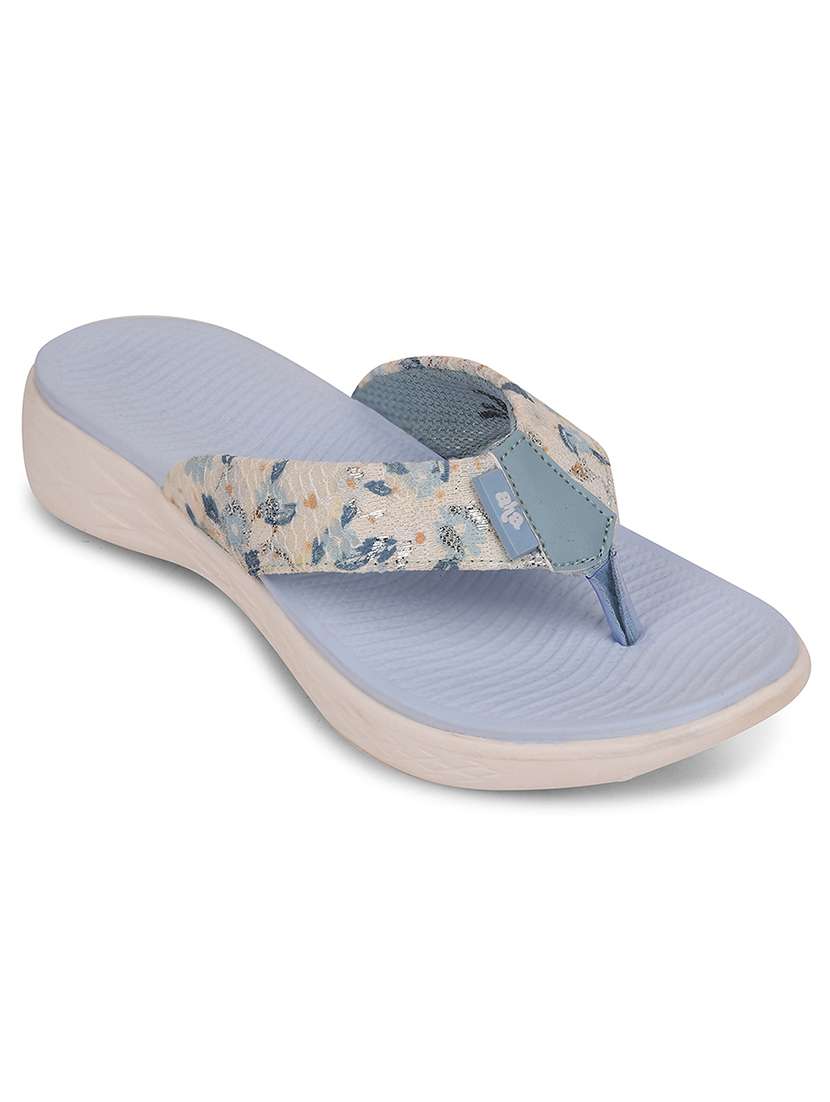 women printed slip on flip flop