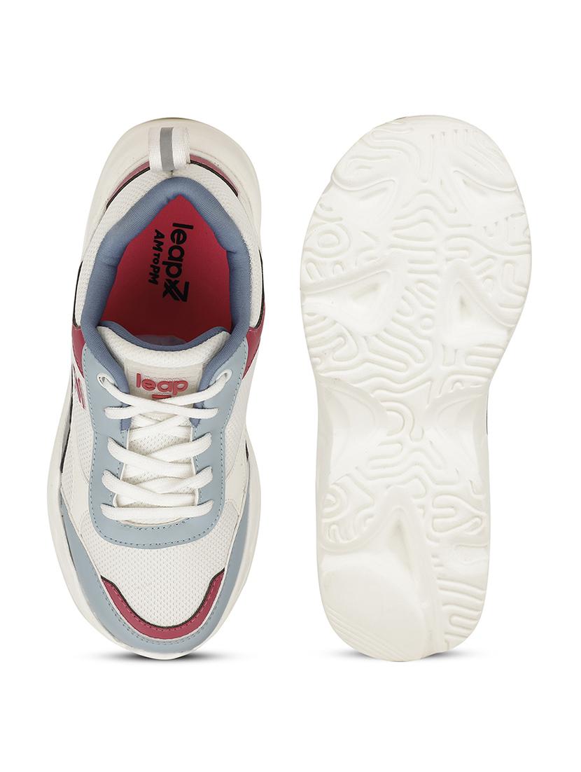 women white color blocked lace up sneaker - 22030219 - Standard Image - 3