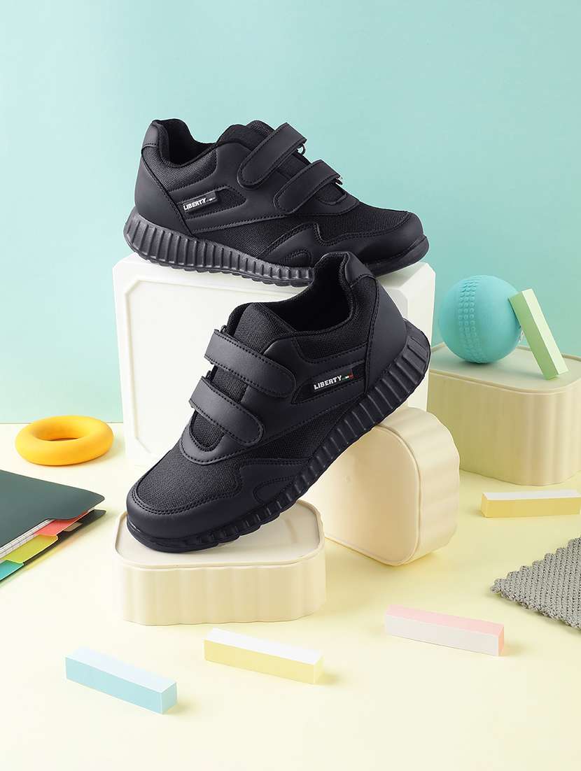 kids solid velcro unfiorm shoes