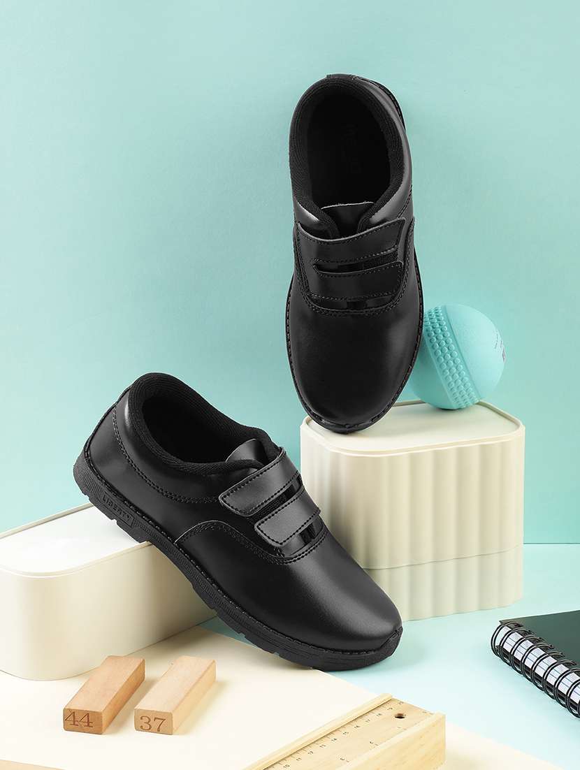boys solid velcro uniform shoes
