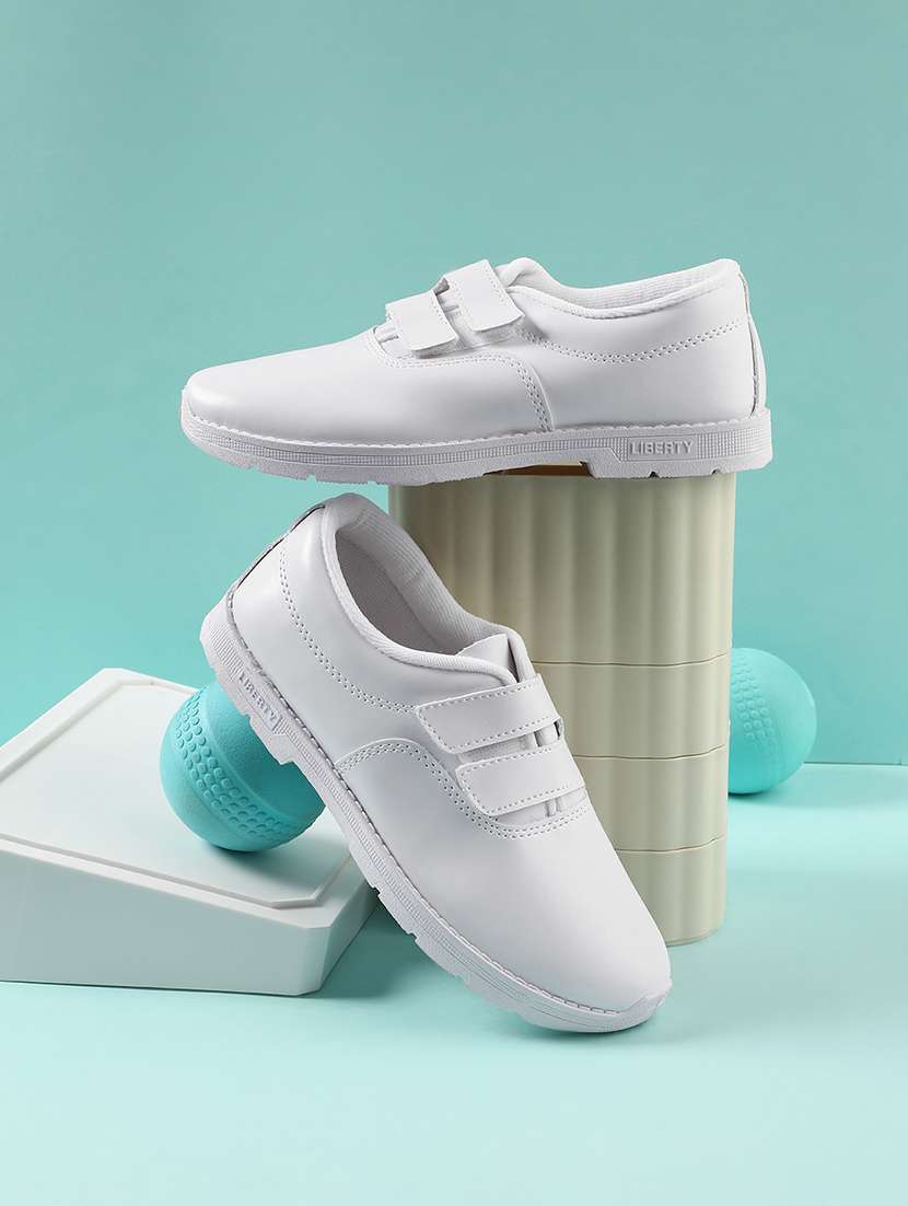 boys solid velcro uniform shoes