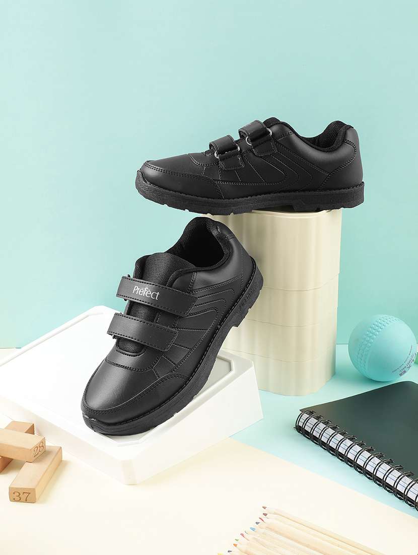 boys solid velcro uniform shoes