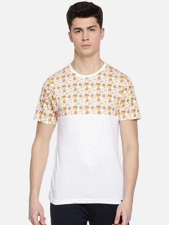 men chest print short sleeve regular fit t-shirt
