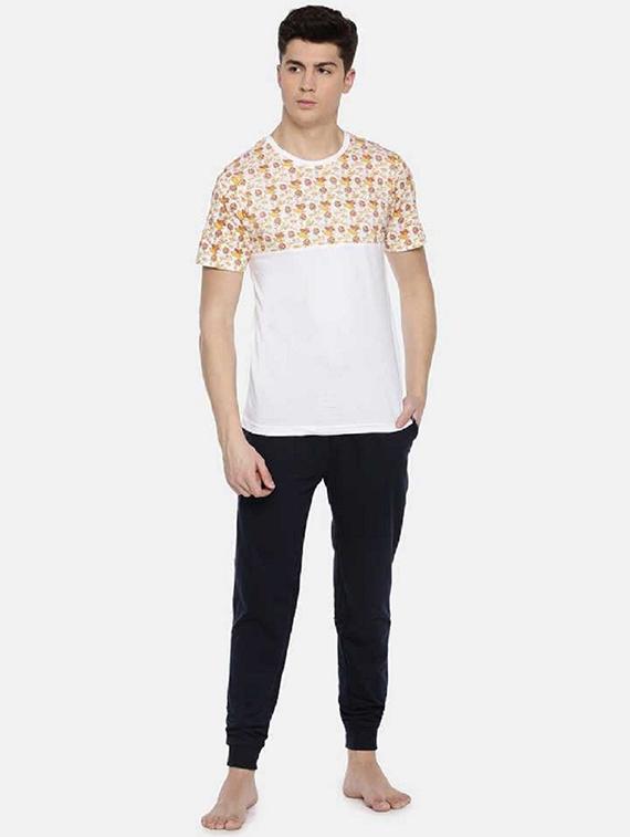 men chest print short sleeve regular fit t-shirt - 22030288 - Standard Image - 3