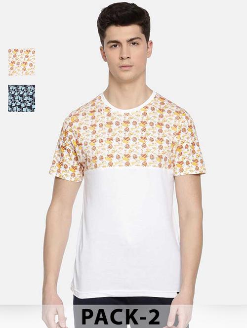 men pack of 2 printed short sleeve t-shirt - 22030291 -  Standard Image - 0