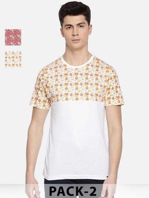 men pack of 2 printed short sleeve t-shirt - 22030292 -  Standard Image - 0