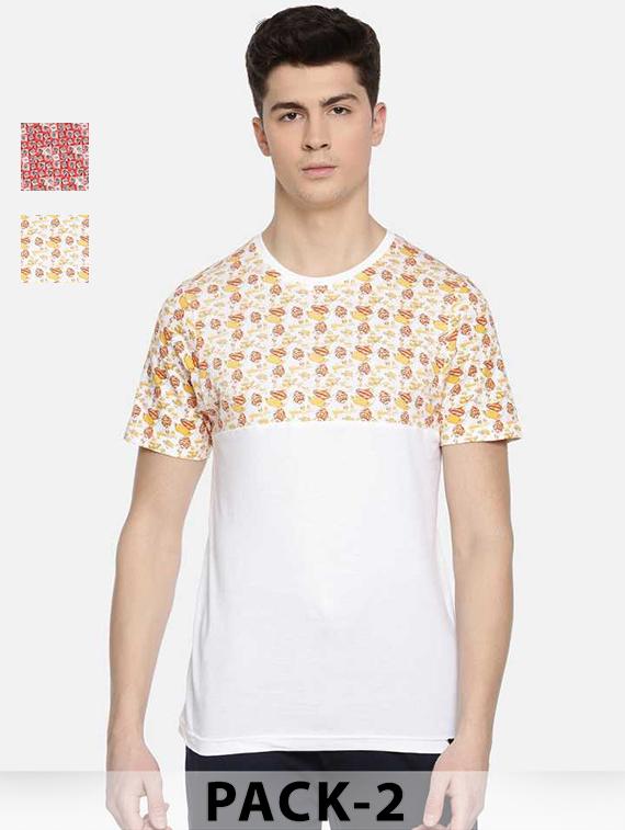 men pack of 2 printed short sleeve t-shirt - 22030292 -  Zoom Image - 0