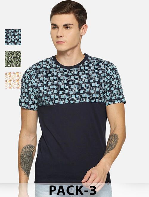 men pack of 3 printed short sleeve t-shirt - 22030294 -  Standard Image - 0