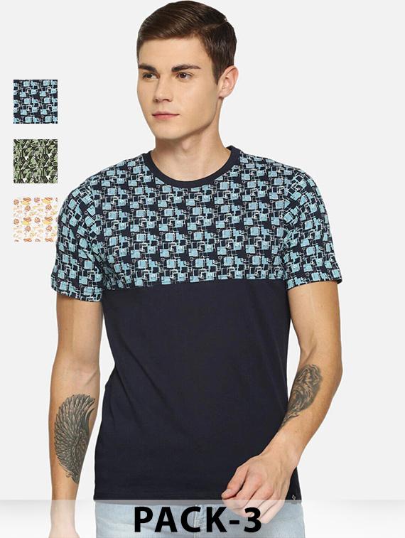 men pack of 3 printed short sleeve t-shirt