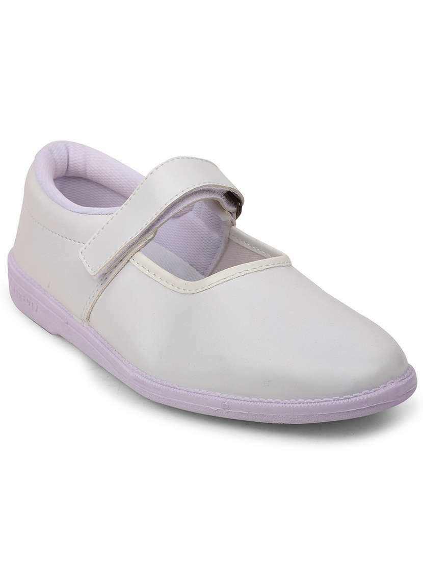 girls solid velcro uniform shoes