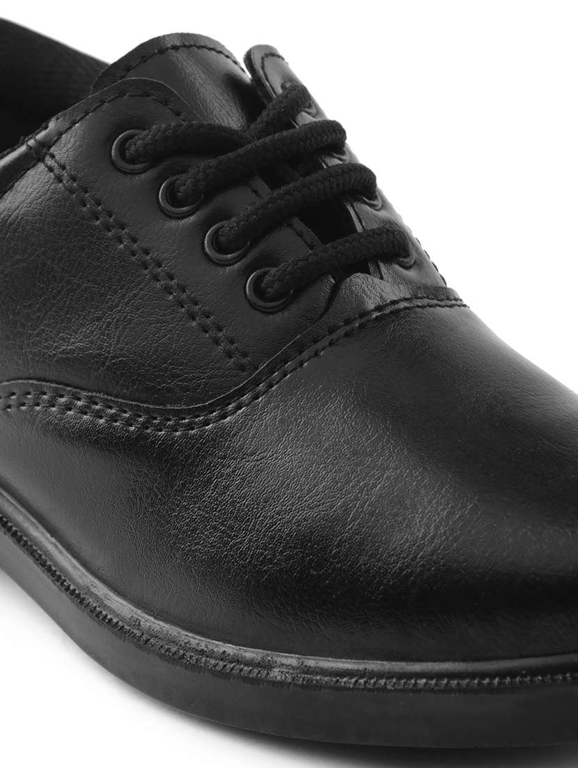 boys solid lace up uniform shoes - 22030357 -  Standard Image - 5