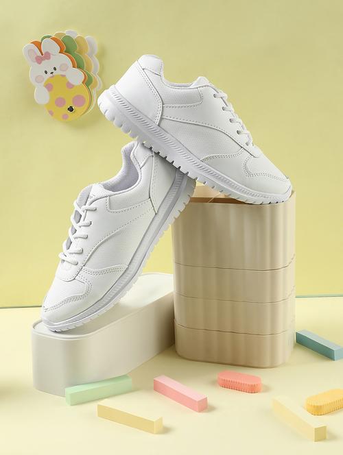 kids solid lace up uniform shoes - 22030369 -  Standard Image - 0