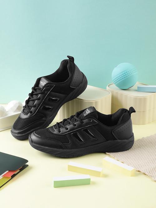 kids solid lace up uniform shoes - 22030380 - Standard Image - 0