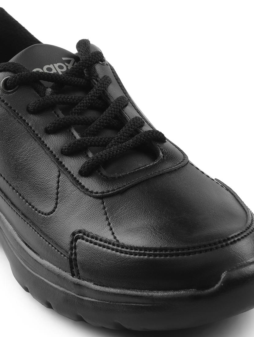 boys solid lace up uniform shoes - 22030383 - Standard Image - 5