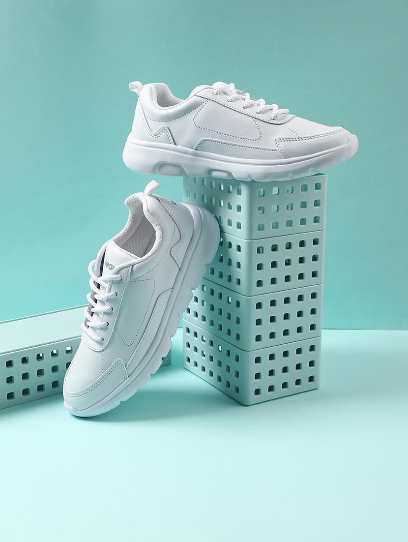 boys solid lace up uniform shoes