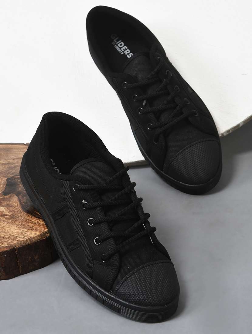 boys solid lace up uniform shoes