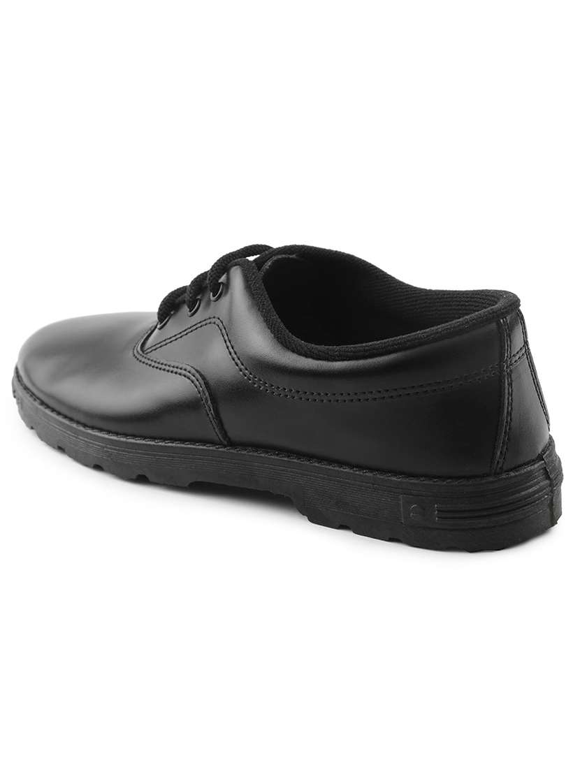 boys solid lace up uniform shoes - 22030413 -  Standard Image - 3