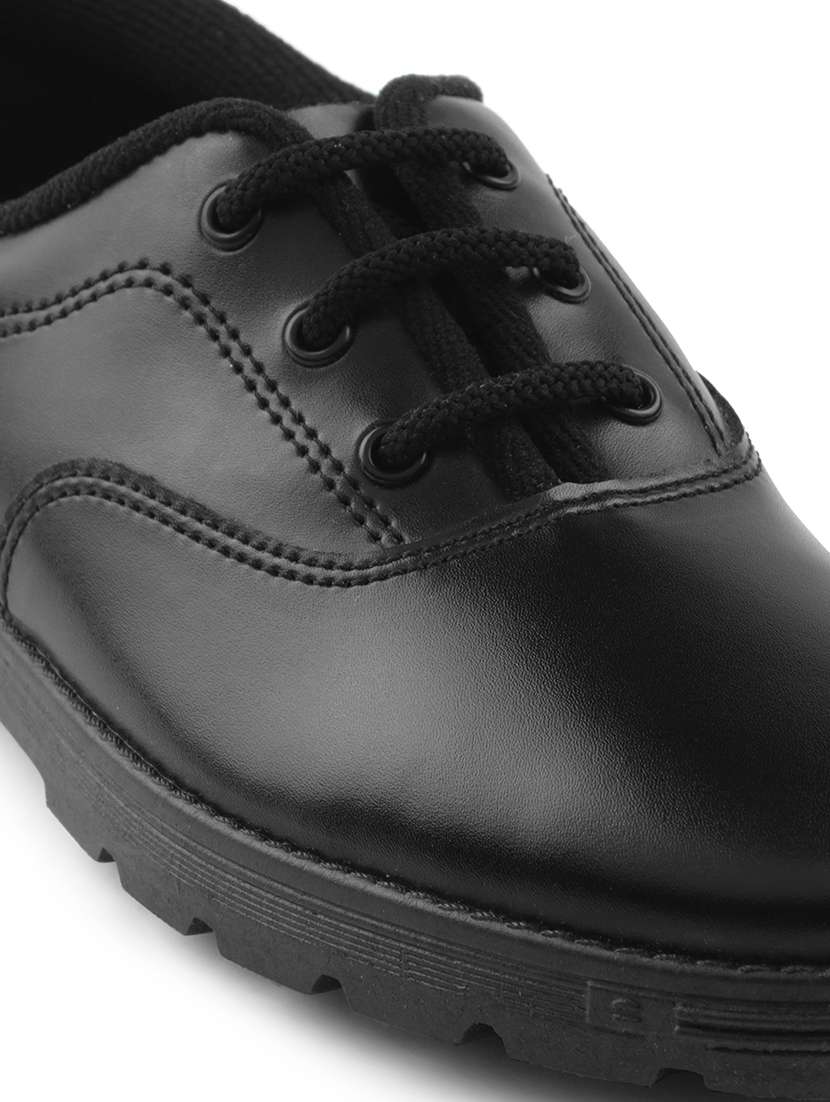 boys solid lace up uniform shoes - 22030413 -  Standard Image - 5