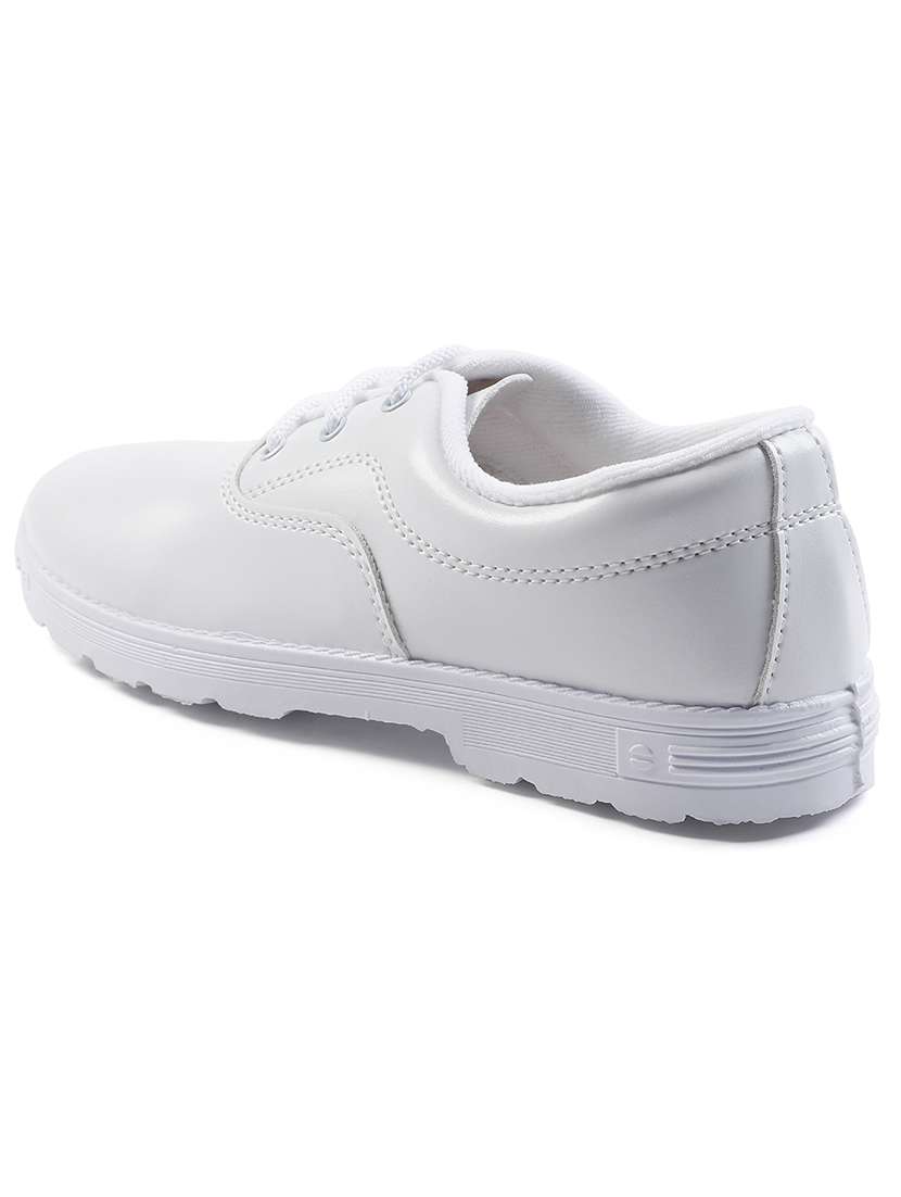 boys solid lace up uniform shoes - 22030414 -  Standard Image - 3