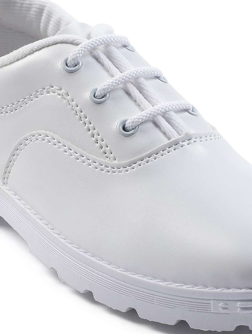 boys solid lace up uniform shoes - 22030414 -  Standard Image - 5