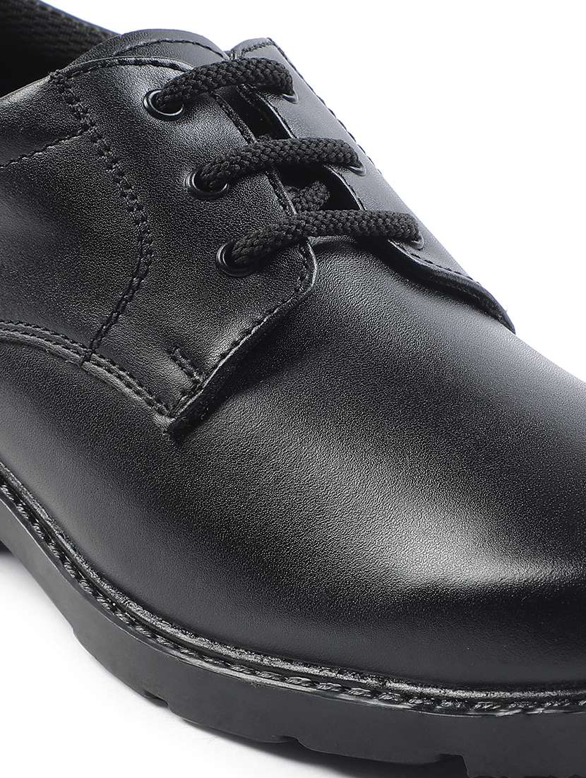 boys solid lace up uniform shoes - 22030416 -  Standard Image - 5