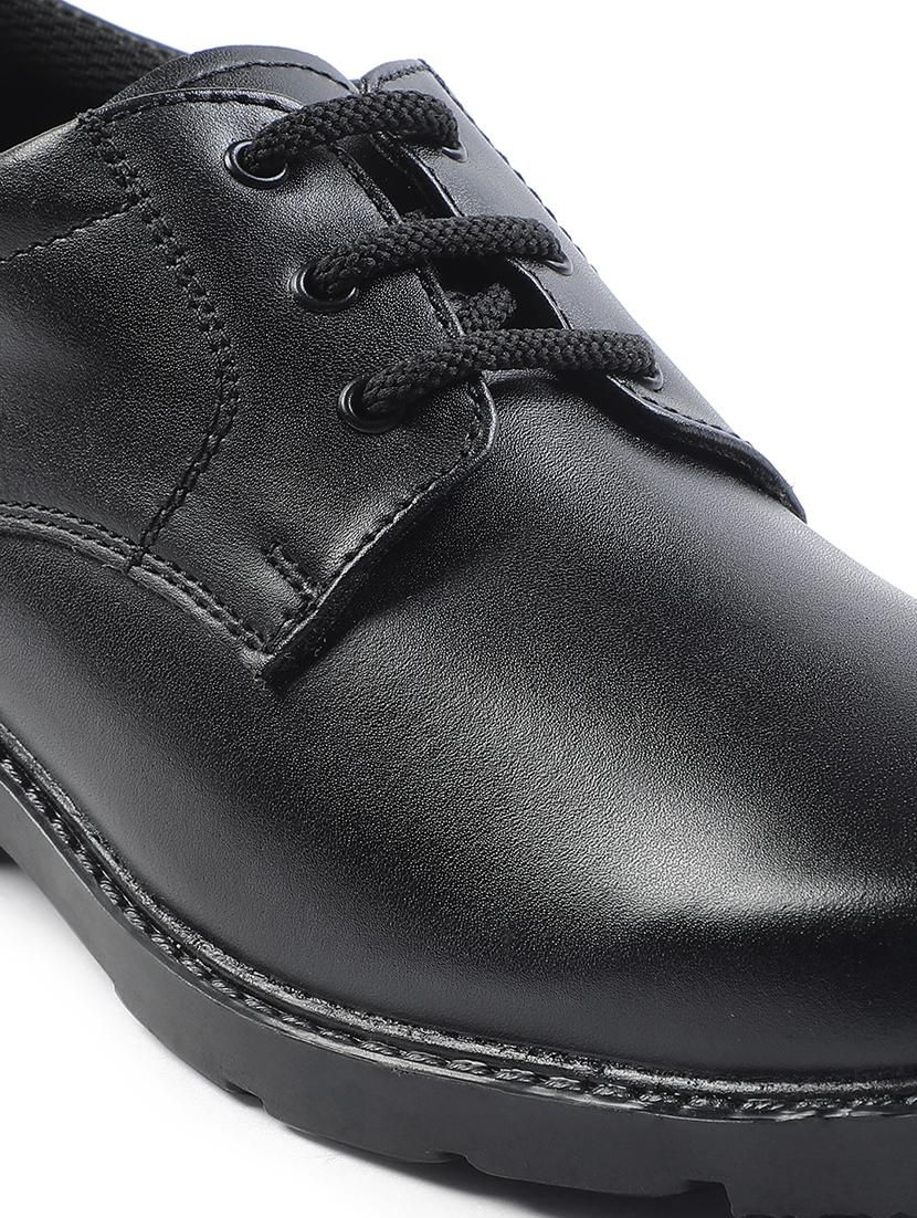 boys solid lace up uniform shoes - 22030417 - Standard Image - 5