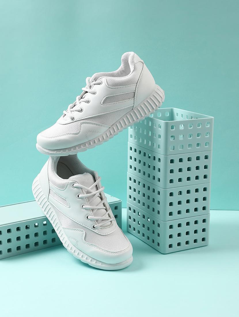 kids solid lace up uniform shoes - 22030435 -  Zoom Image - 0