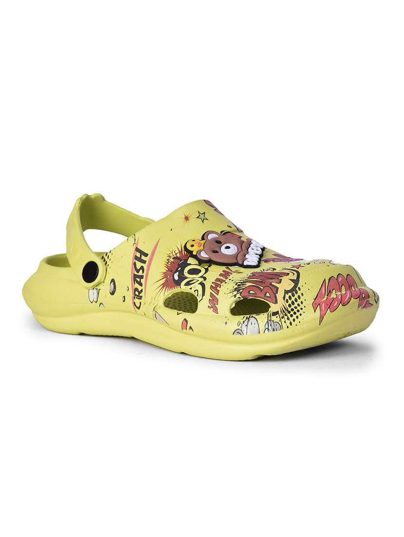 boys printed slip on clogs