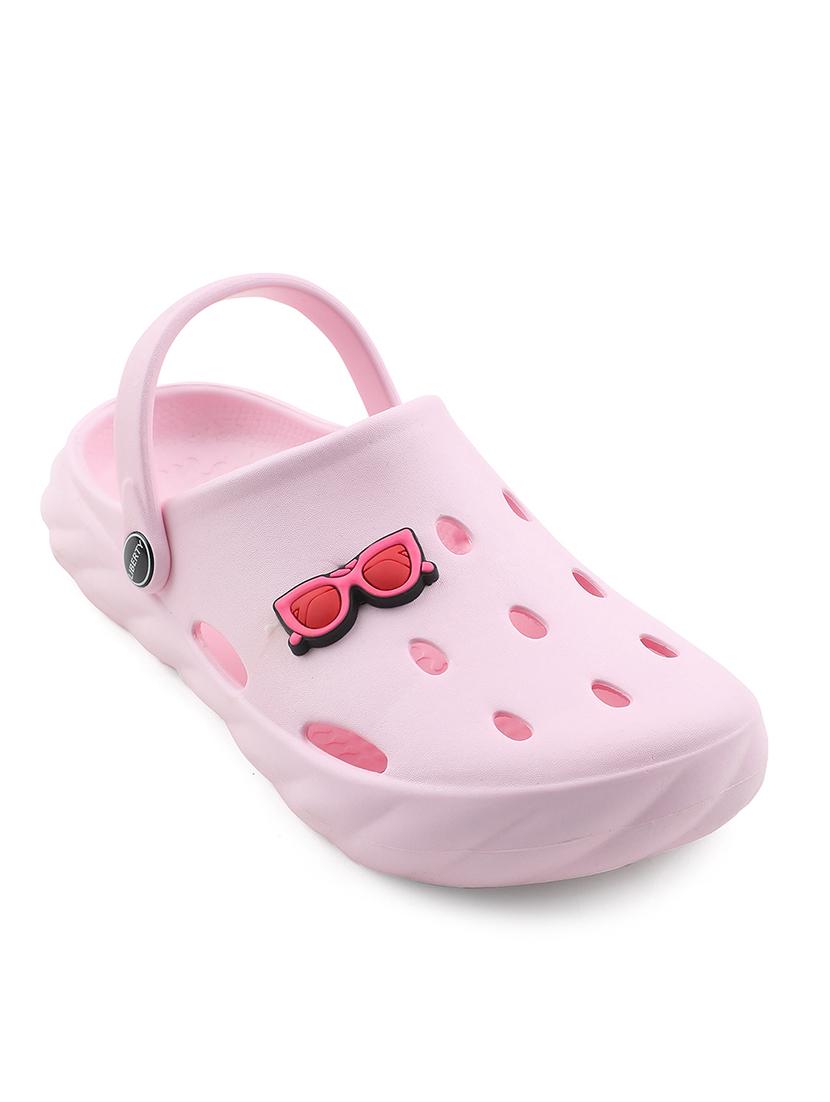 girls pink solid clog
