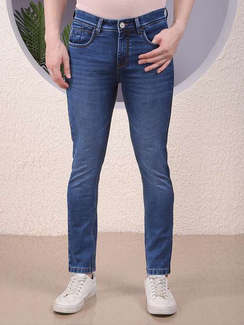 men washed mid rise ankle length jeans - 22030539 - Standard Image - 0