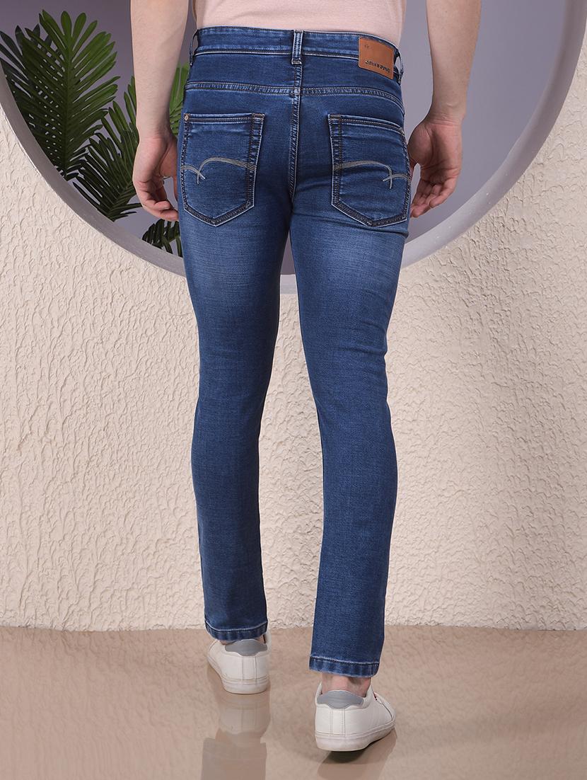 men washed mid rise ankle length jeans - 22030539 - Standard Image - 3