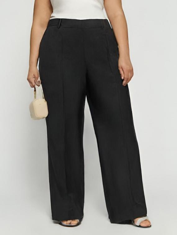 women solid high rise wide leg trouser - 22030555 -  Zoom Image - 0