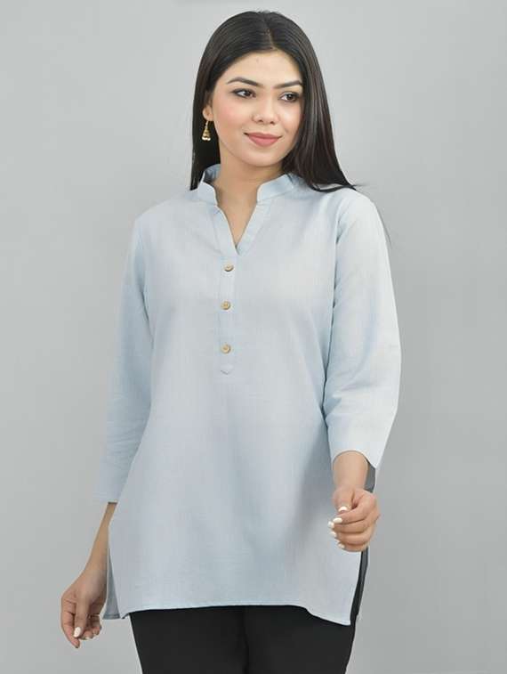 women plus size solid three quarter sleeve tunic