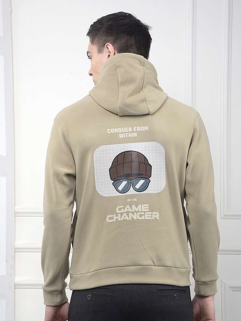 men printed long sleeve hooded sweatshirt - 22030597 -  Standard Image - 3