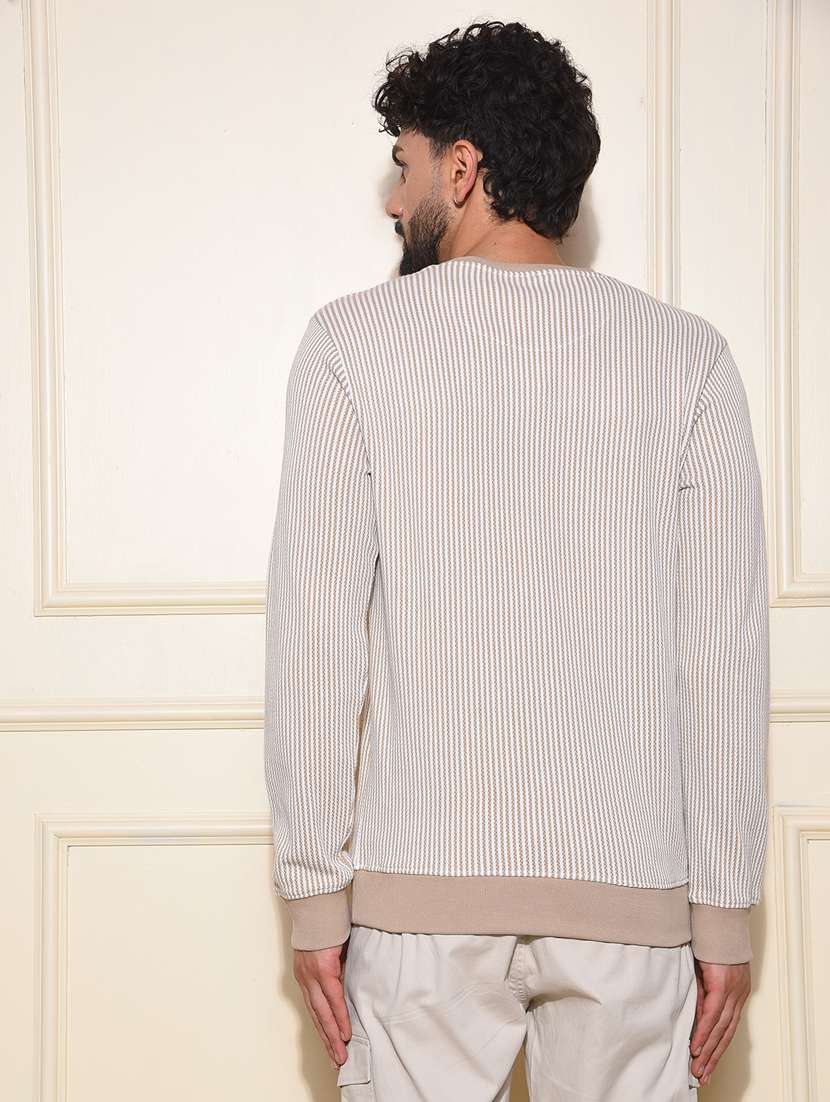 men striped long sleeve sweatshirt - 22030606 - Standard Image - 3