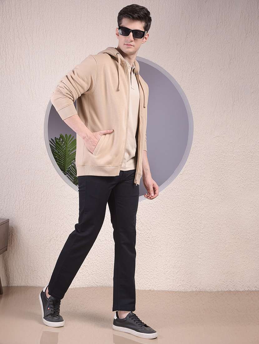 men solid long sleeve hooded zipper  - 22030612 -  Standard Image - 3