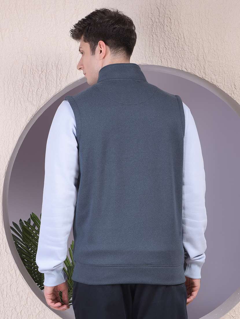 men solid sleeveless regular fit sweatshirt - 22030619 - Standard Image - 3