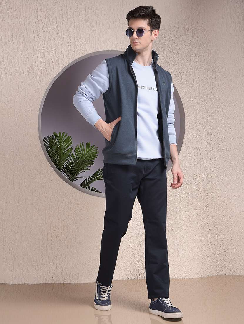 men solid sleeveless regular fit sweatshirt - 22030619 - Standard Image - 5